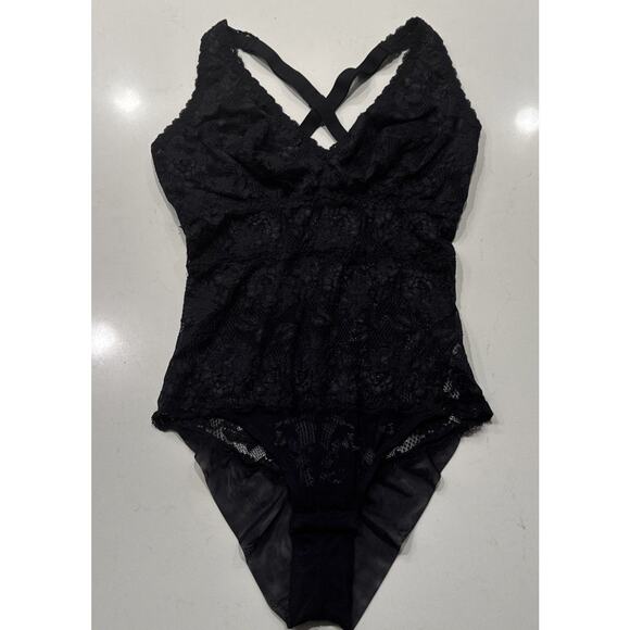 COSABELLA Curvy Black Lace Bodysuit Women’s Size Small Sexy V Neck Made In Italy - Picture 1 of 8